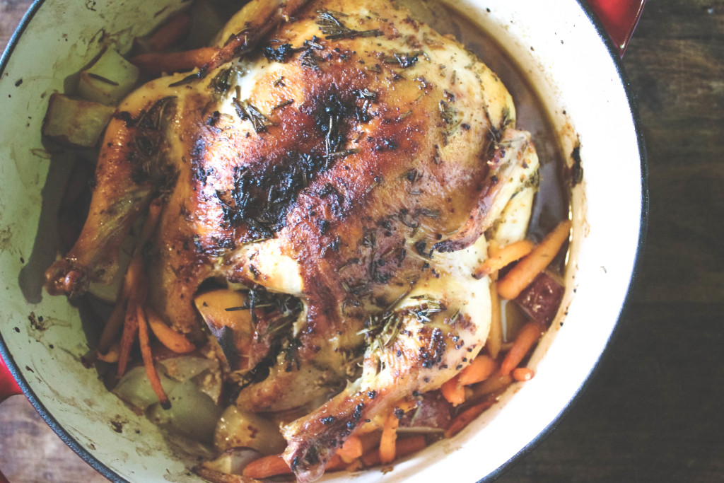 roasted chicken, chicken, dutch oven, roasted chicken in a dutch oven