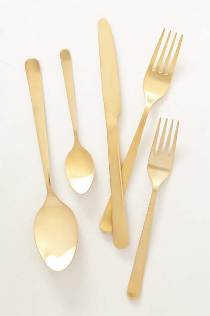 gold flatware