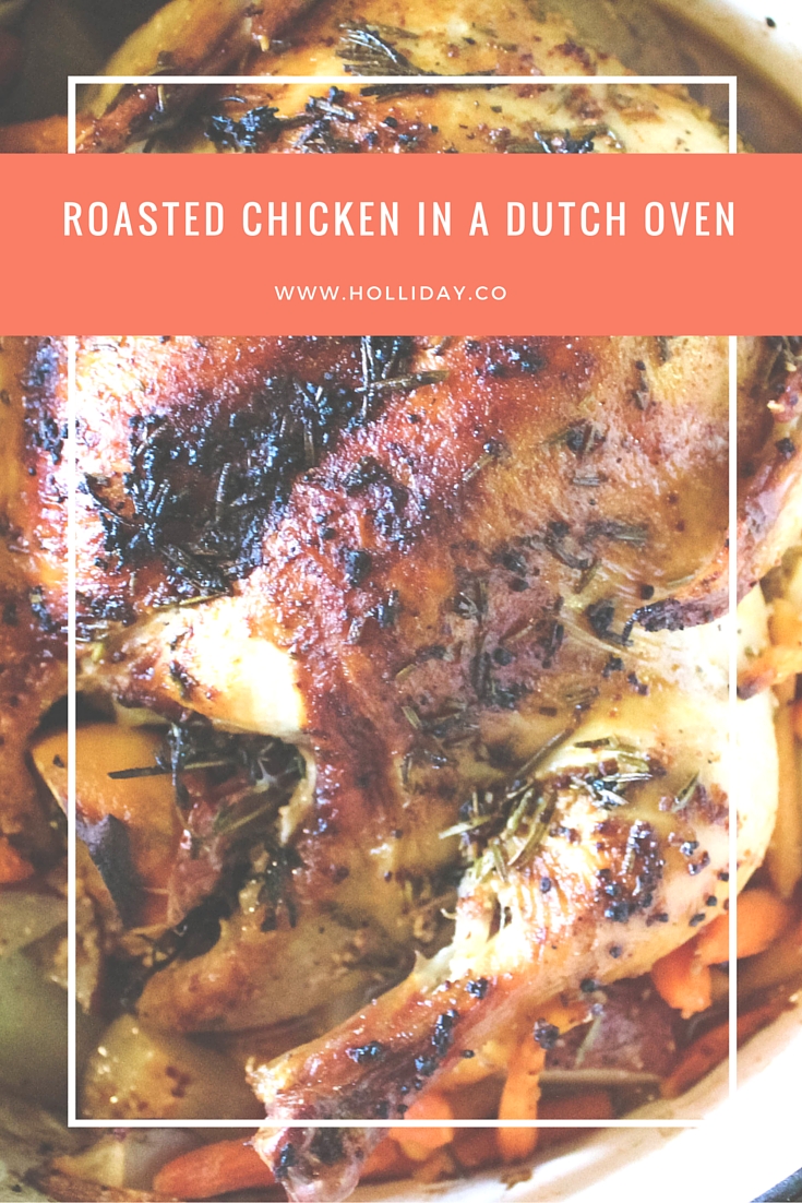 roasted chicken in a dutch oven