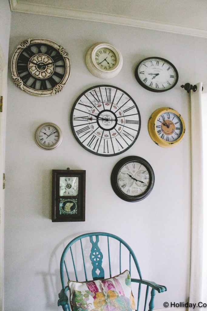 clock gallery wall, gallery wall, wall decorations, wall decor, wall inspiration