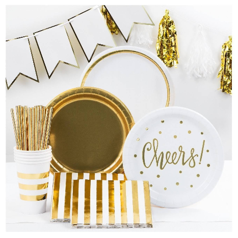 gold striped napkins