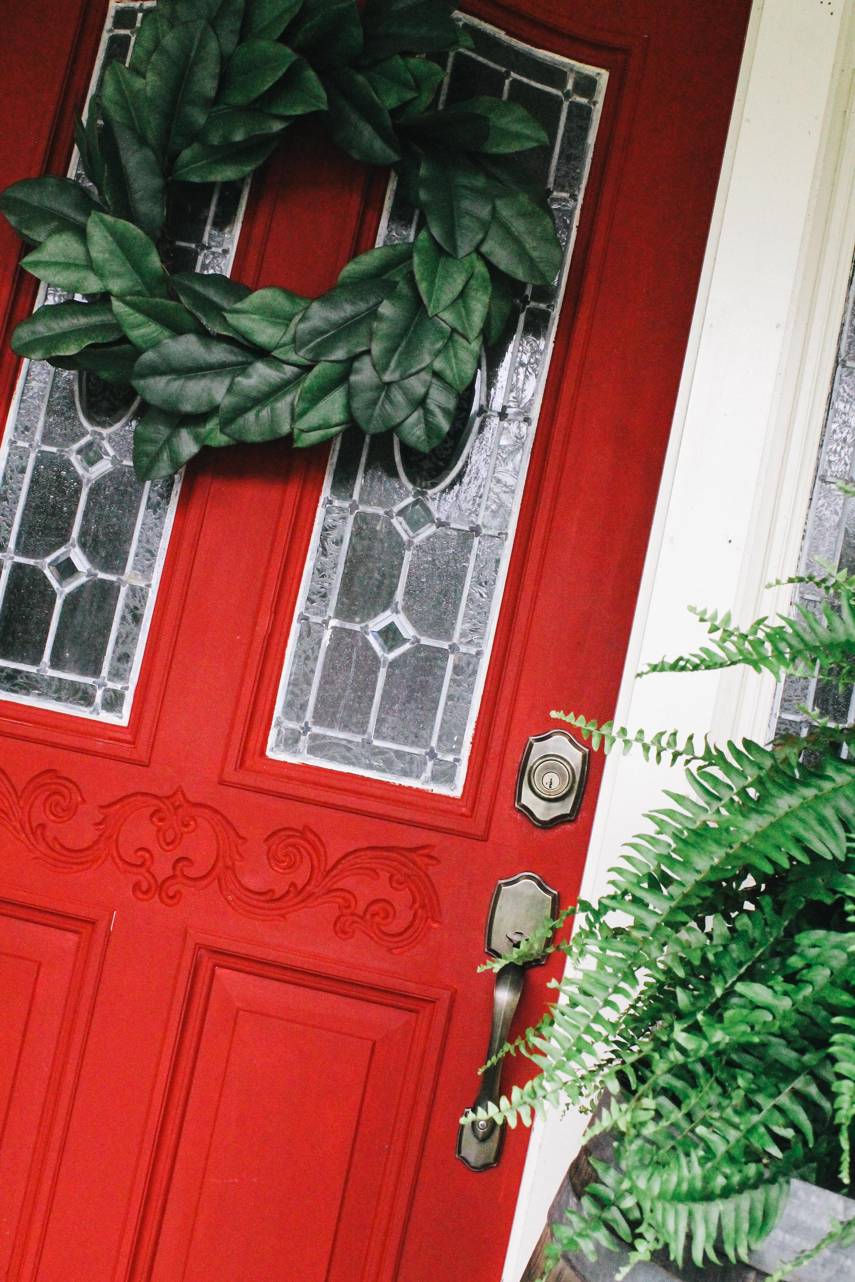 ascp, ascp emperor's silk, painted door, red front door, chalk paint exterior, chalk paint front door, annie sloan chalk paint,