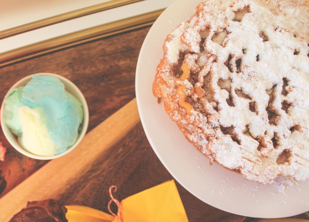 funnel cake, turkey legs, candy apple, carnival date night, date night ideas, cotton candy, carnival lollipop, cotton candy pina colada,