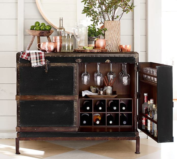 entertain guests with a bar cart