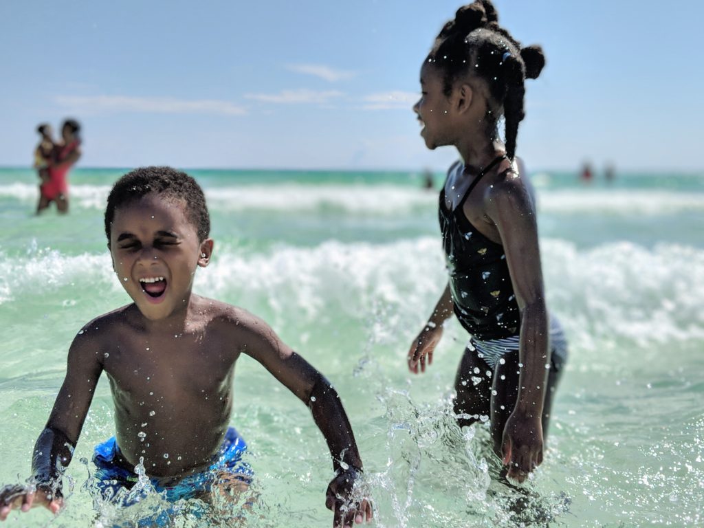 destin florida, kid playing on beach