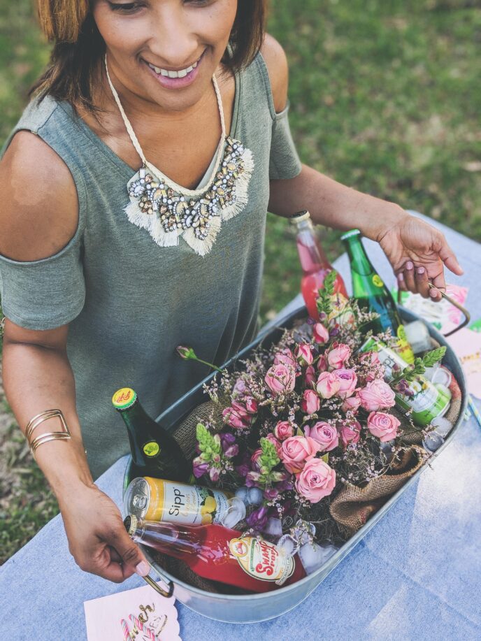DIY: FLOWER CENTERPIECE + ICE BUCKET