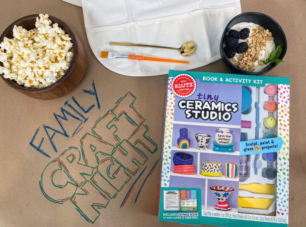 Scholastic Klutz Family Craft Night, how to family craft night, craft night at home, crafting with kids